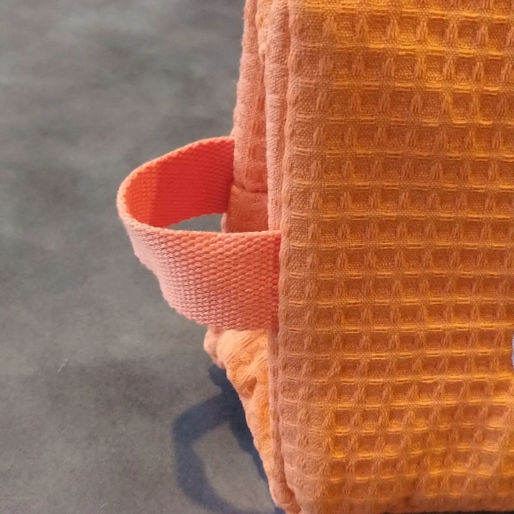 New Orange Spacific Essentials Waffle Cosmetic Bag Monogrammed with JLJ
